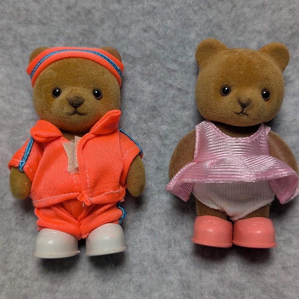 Teddy Bear Applause Figures Kids OS Brown Flocked Gymnast Tracksuit Kawaii Retro